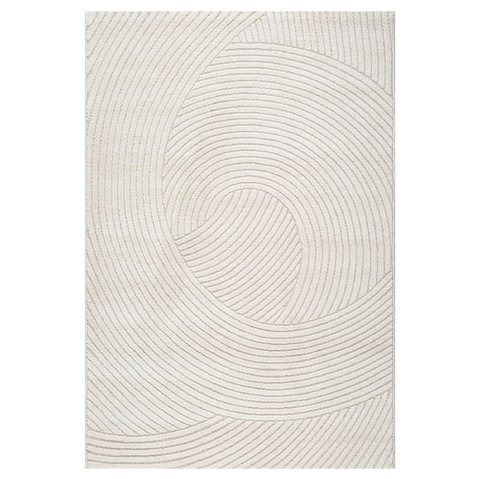 Gulvtæppe - 160x230 cm - Vævet  - Cremefarvet med mønster - Elio - Nordstrand Home