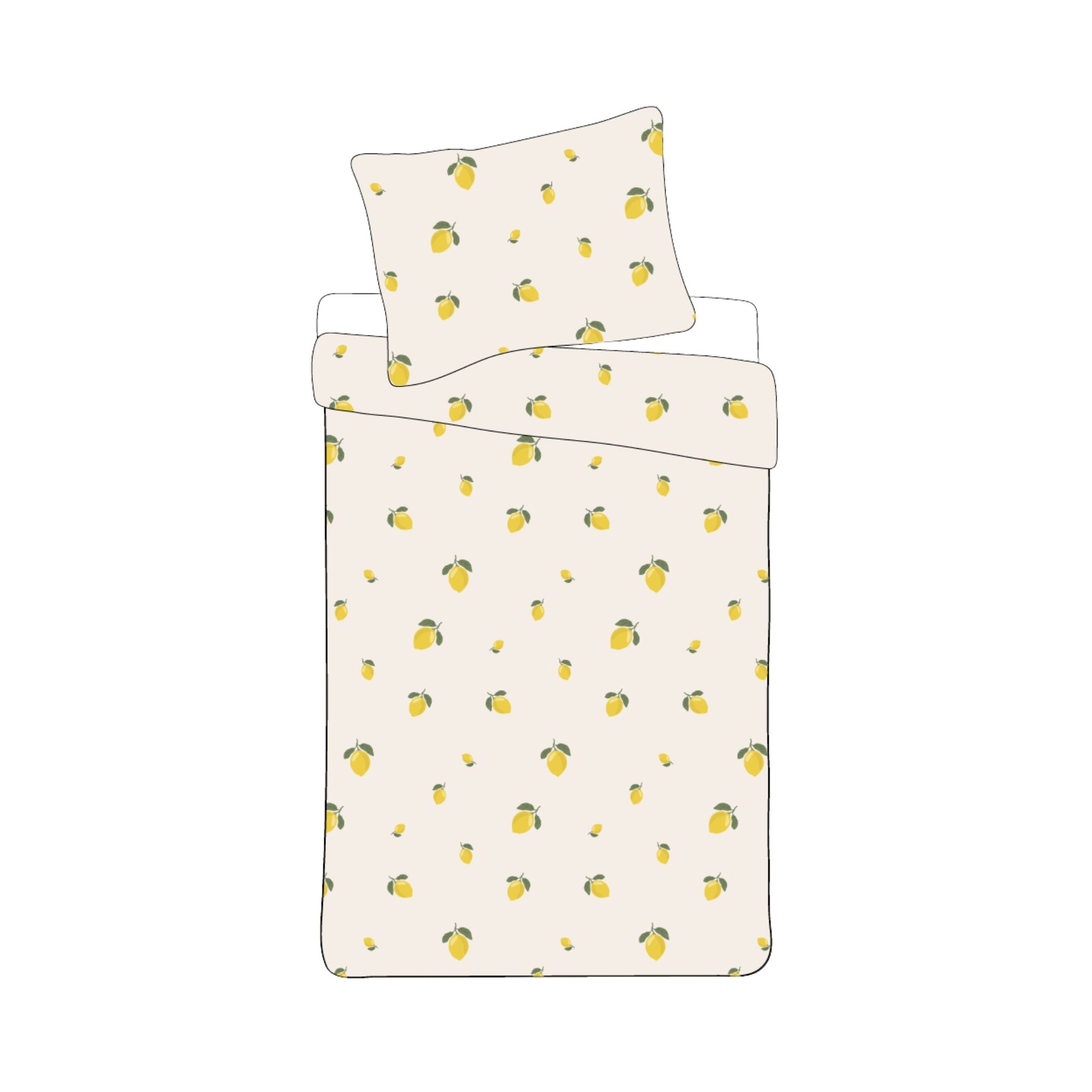 Sengetøj 140x200 cm - Microfiber - Citron print billede