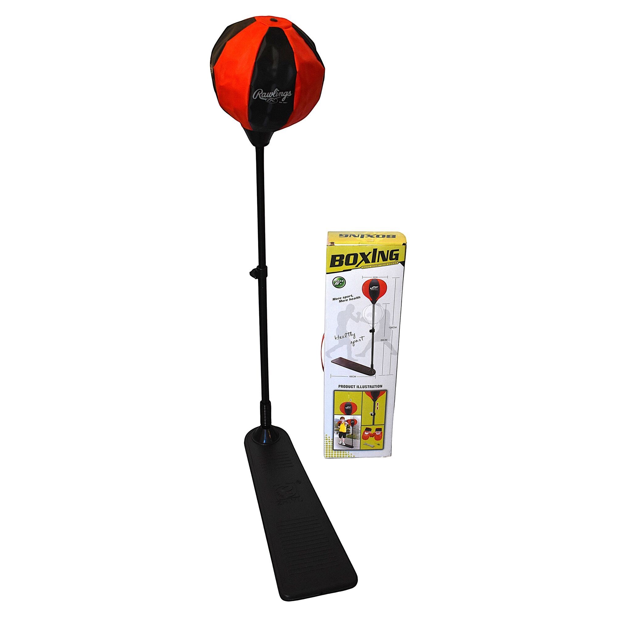 Boksebold - 89-126 cm - Justerbar højde - Inklusiv boksehandsker billede