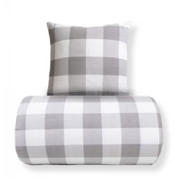 Sengetøj - Bomulds flonel - Grå og hvide tern