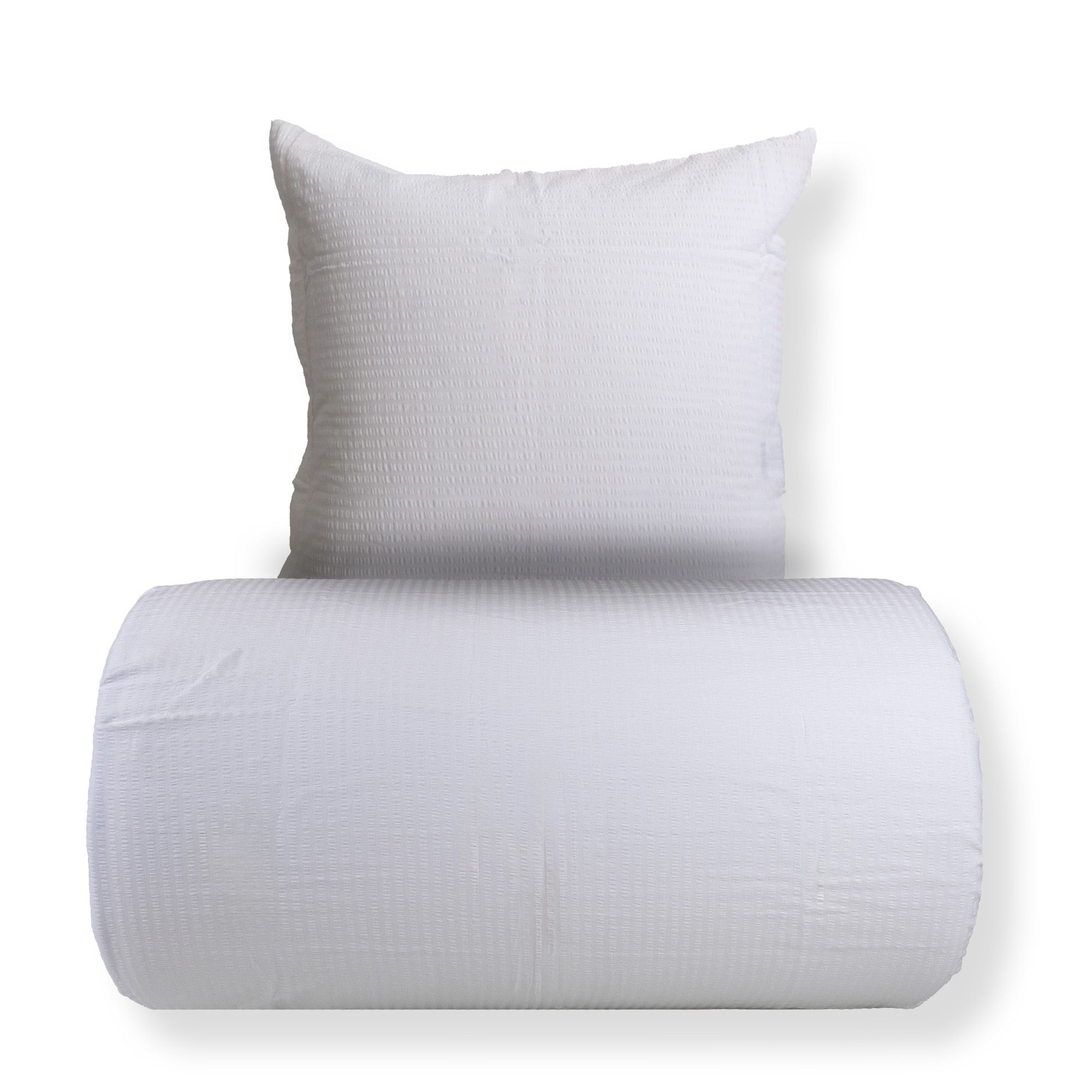 Sengetøj - Bæk og Bølge - 100% bomulds krep - Hvidt ensfarvet