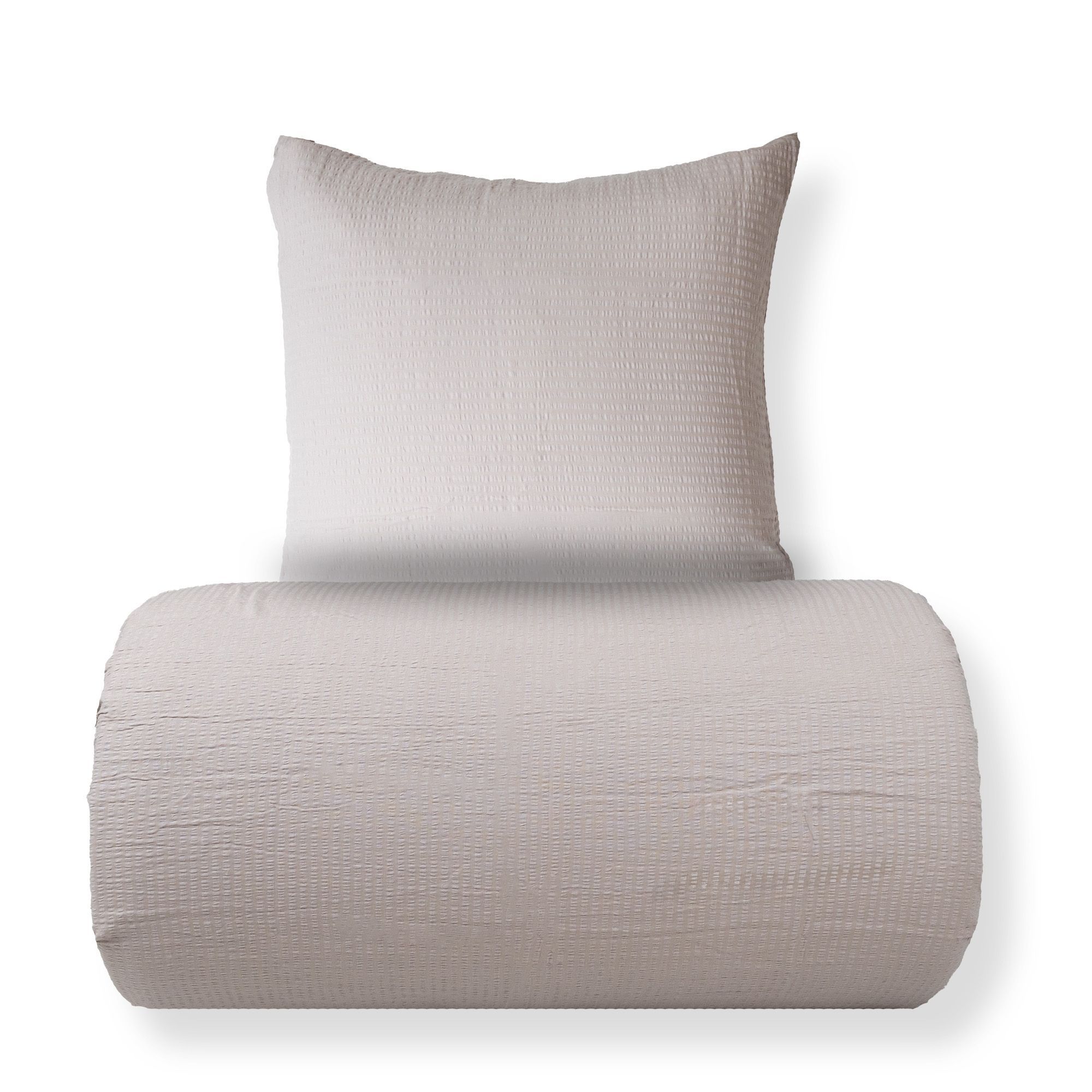 Dobbelt sengetøj 200x220 cm - Bæk og Bølge - 100% Bomulds krep - Sand ensfarvet