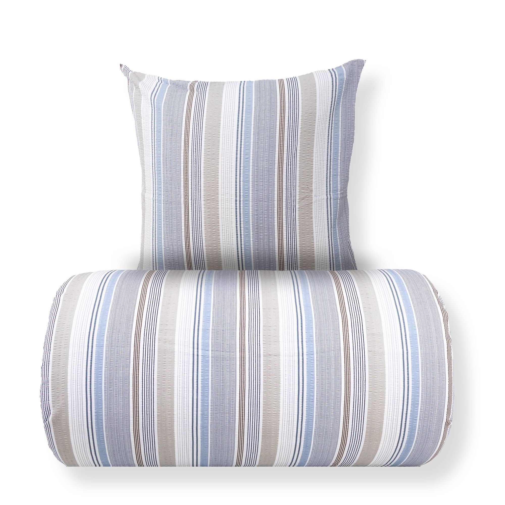 Sengetøj - Bæk og Bølge - 100% bomulds krep - Blå striber