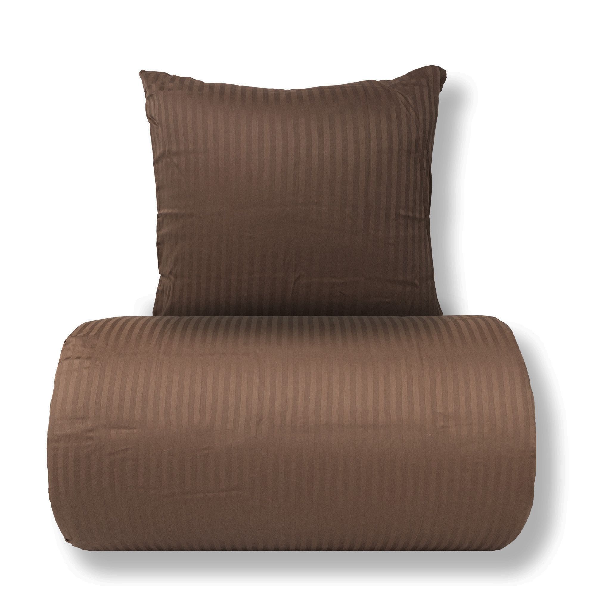 Sengetøj - 100% bomuldssatin - Klassisk okkerfarvet striber