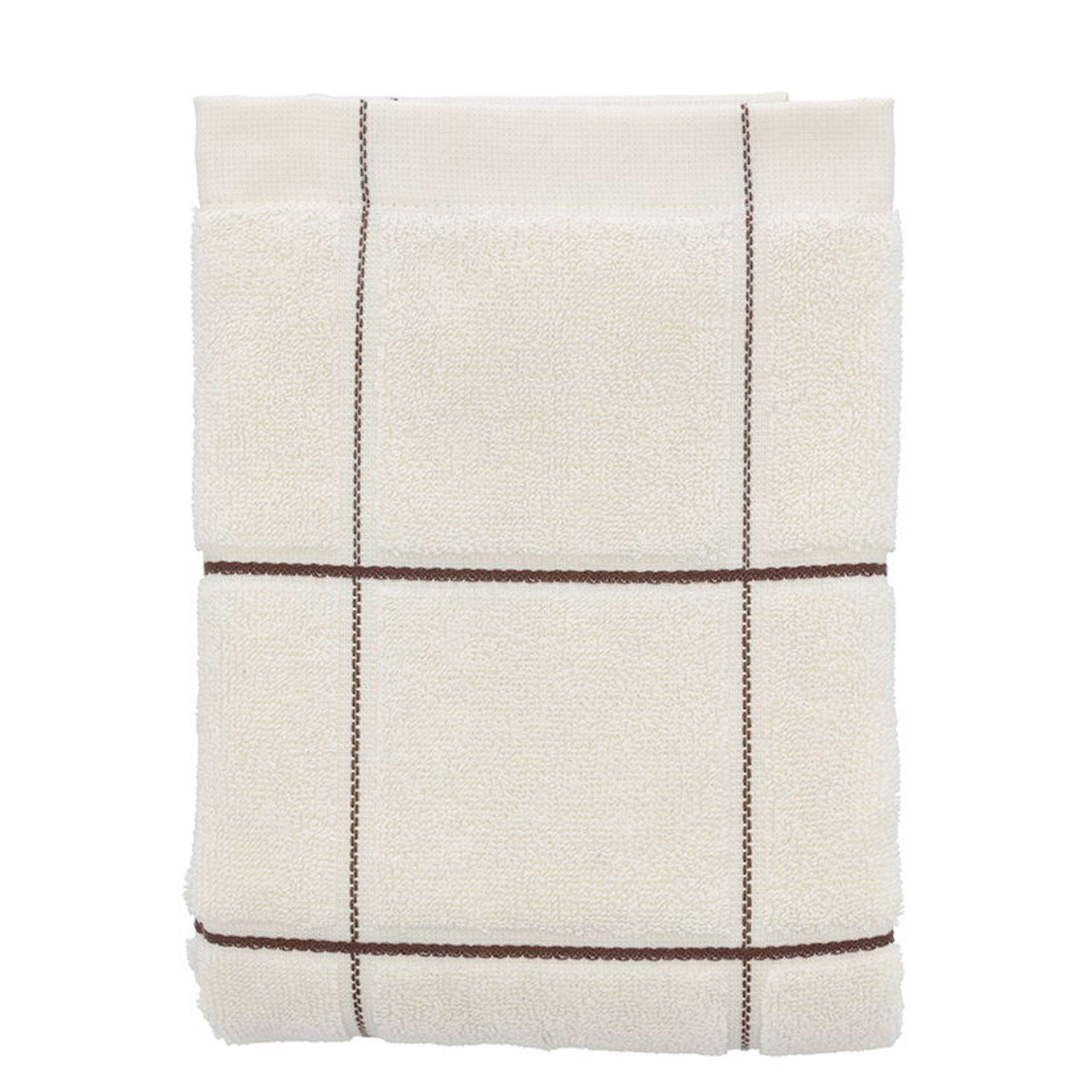 Økologisk håndklæde - 100% økologisk bomuld - Håndklæde 50x100 cm - Södahl Vista - Hvid ternet billede