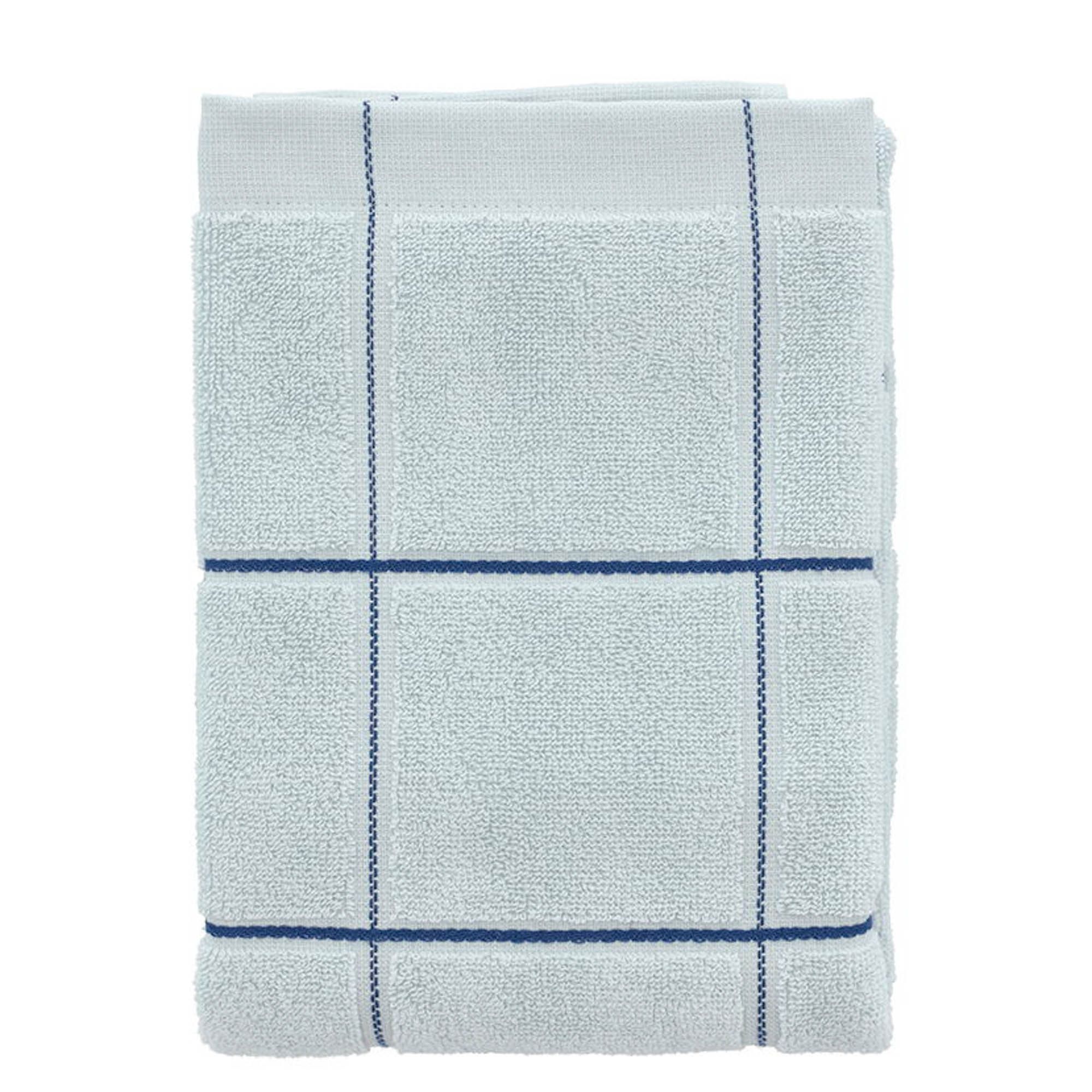 Økologisk håndklæde - 100% økologisk bomuld - Håndklæde 50x100 cm - Södahl Vista - Blå ternet billede