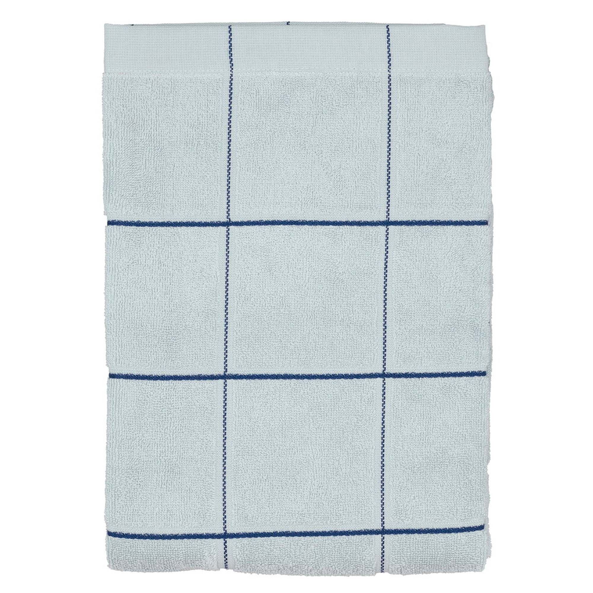 Økologisk håndklæde - 100% økologisk bomuld - Badehåndklæde 70x140 cm - Södahl Vista - Blå ternet billede