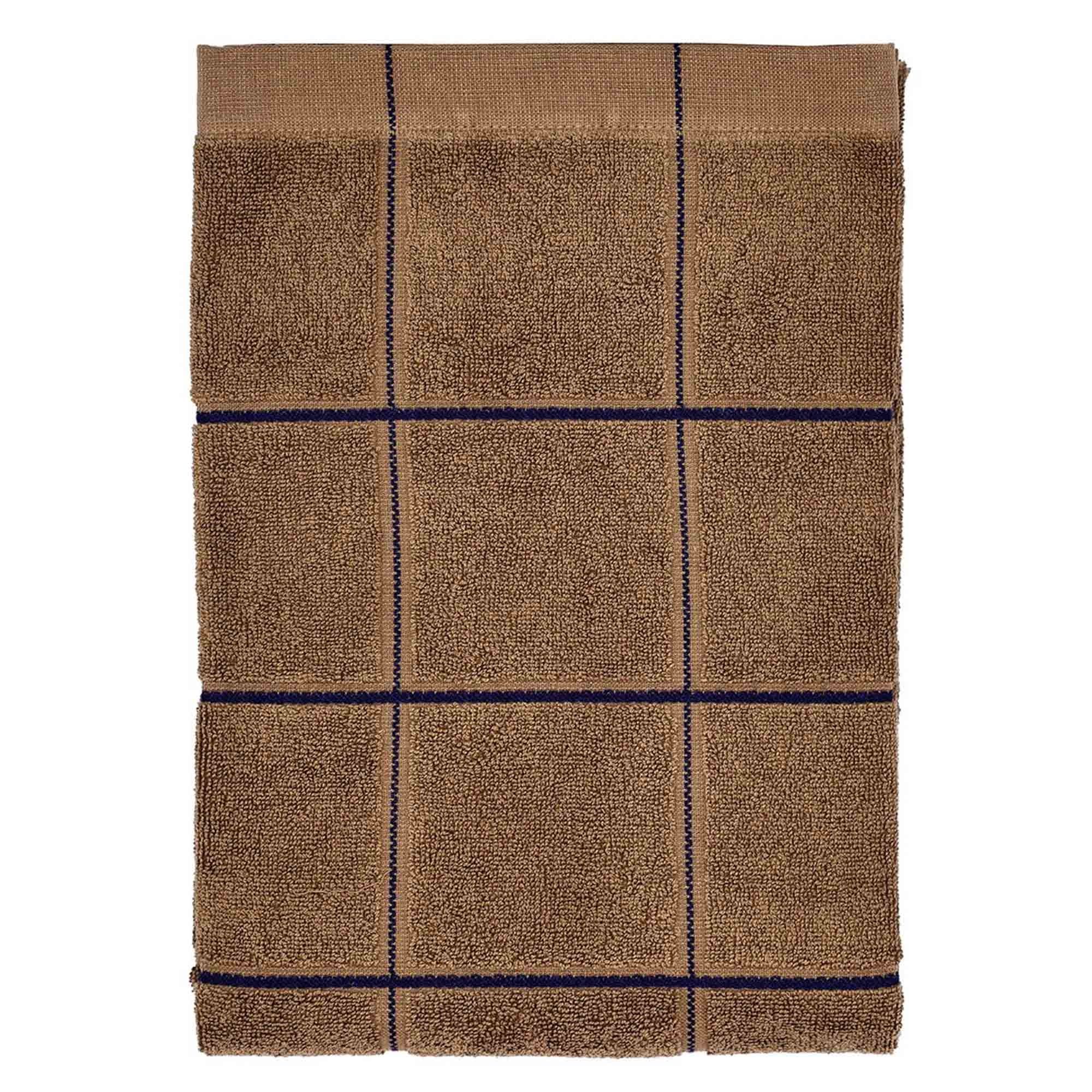 Økologisk håndklæde - 100% økologisk bomuld - Badehåndklæde 70x140 cm - Södahl Vista - Brun ternet billede