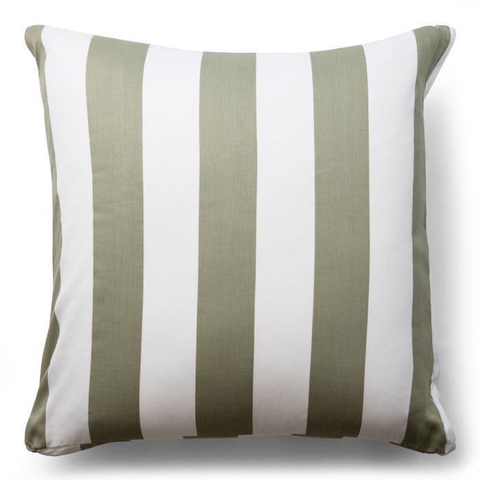 Pudebetræk i 100% blødt og lækkert bomuldssatin - 60x63 cm - Grønt og hvidt - Nordic Stripe pudebetræk fra By Night