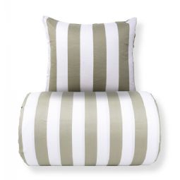 Sengetøj - 100% bomuldssatin - Nordic Stripe - Brede olivengrønne striber