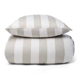 Sengetøj i 100% blødt og lækkert bomuldssatin - Flotte grå striber - Nordic Stripe sengesæt fra By Night