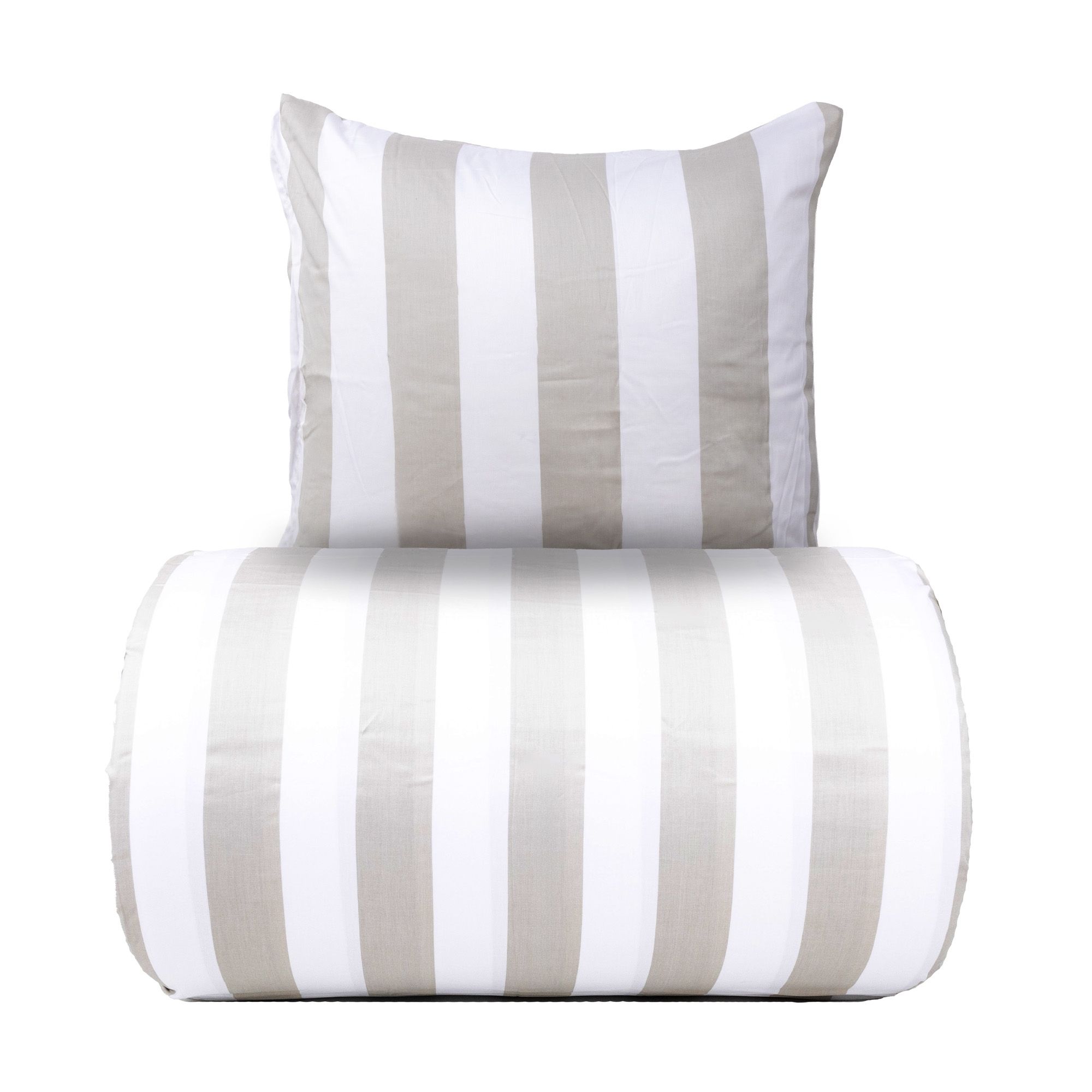 Sengetøj - 100% bomuldssatin - Nordic Stripe - Brede grå striber