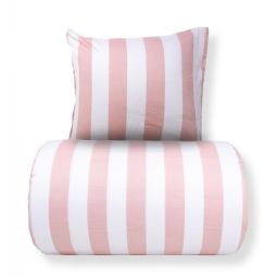 Sengetøj - 100% bomuldssatin - Nordic Stripe - Brede lyserøde striber