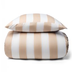 Sengetøj i 100% blødt og lækkert bomuldssatin - Flotte naturfarvet striber - Nordic Stripe sengesæt fra By Night