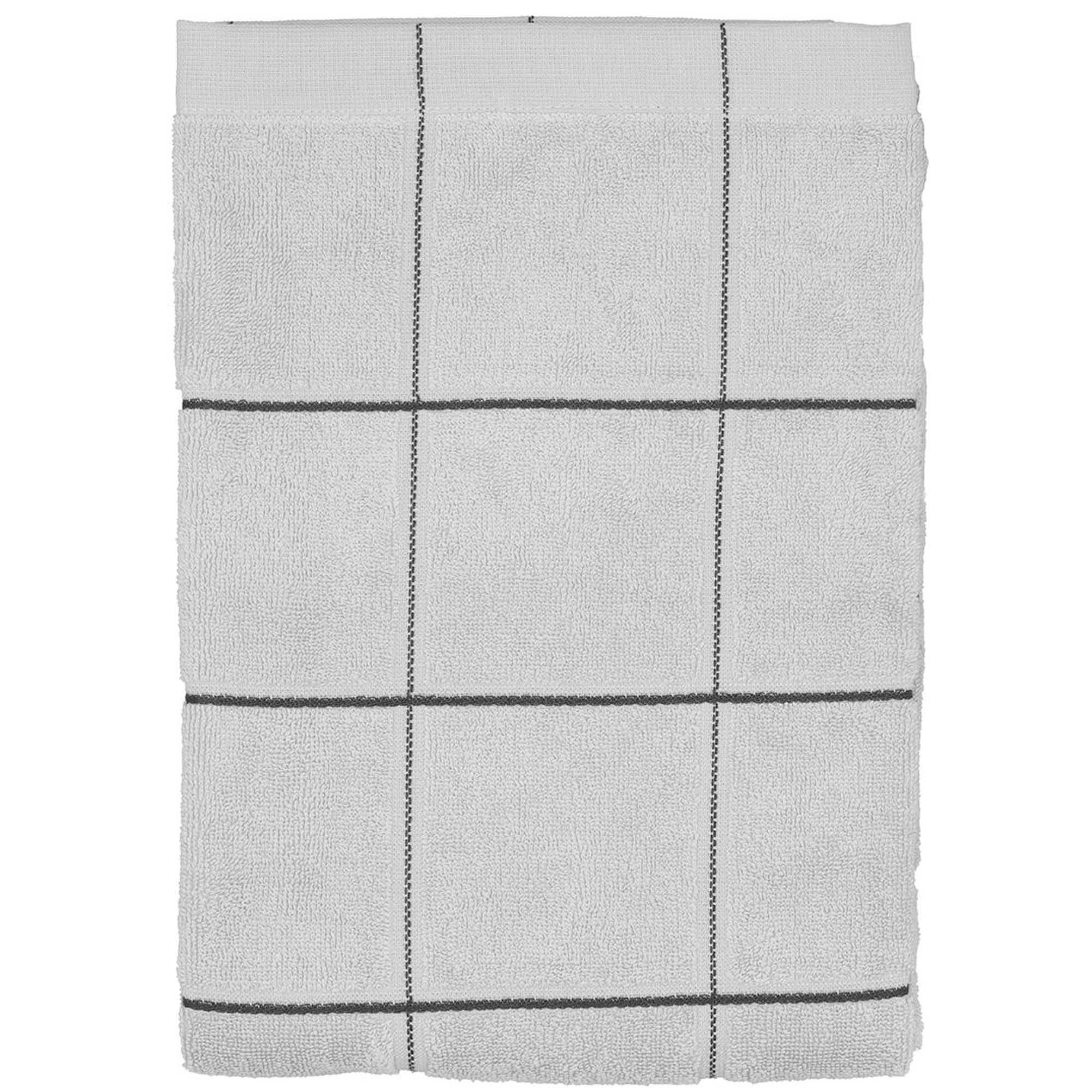 Økologisk håndklæde - 100% økologisk bomuld - Badehåndklæde 70x140 cm - Södahl Vista - Grå ternet billede