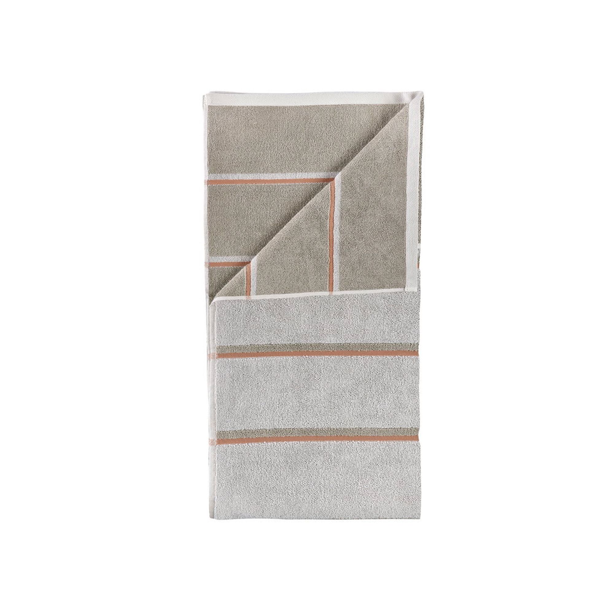 Håndklæde - 100% bomuld - Badehåndklæde 70x140 cm - Zone Denmark Sauna - Stribet Soft Grey billede