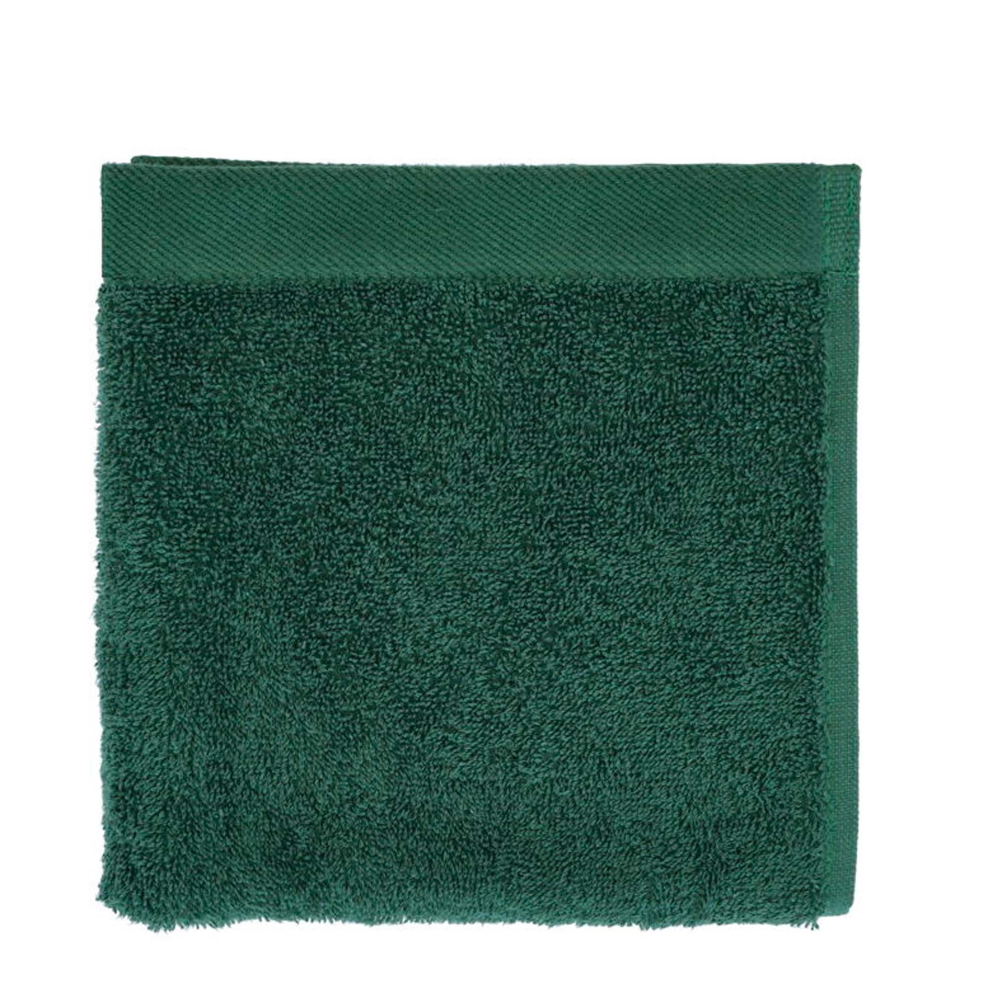 Økologisk håndklæde - 100% økologisk bomuld - Gæstehåndklæde grøn 40x60 cm - Södahl Organic Comfort - Forest green billede