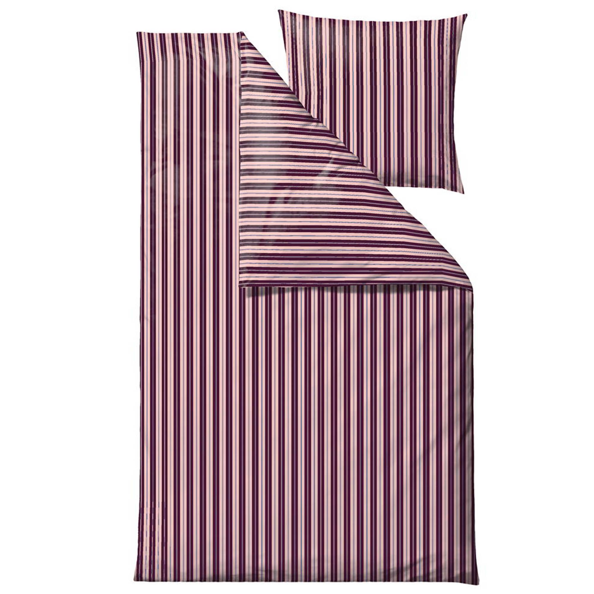 Sengetøj 140x200 cm - 100% bomuld - Södahl Flow - Lilla stribet billede