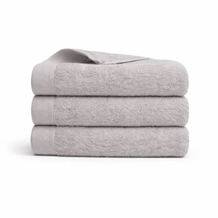 Bomulds håndklæde - 100% bomuld - Gæstehåndklæde 40x60 cm - Valmue - Lysegrå