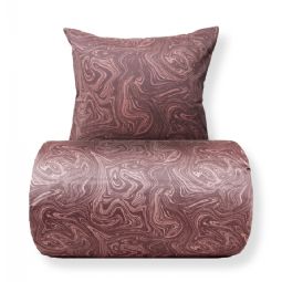 Sengetøj - Bomuldssatin - Mørk rosa marble print
