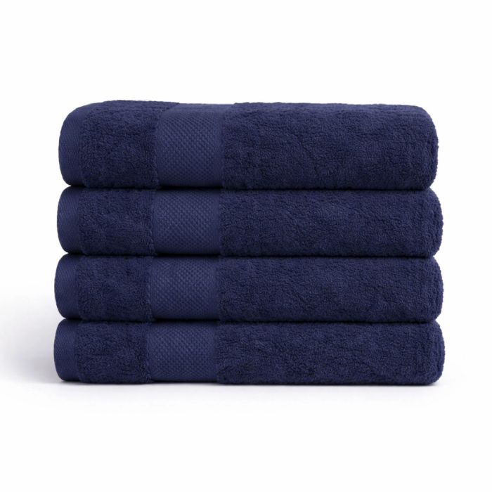 Egyptisk bomulds håndklæde - 100% egyptisk bomuld - Badehåndklæde 70x140 cm - Orkidé - Mørkeblå