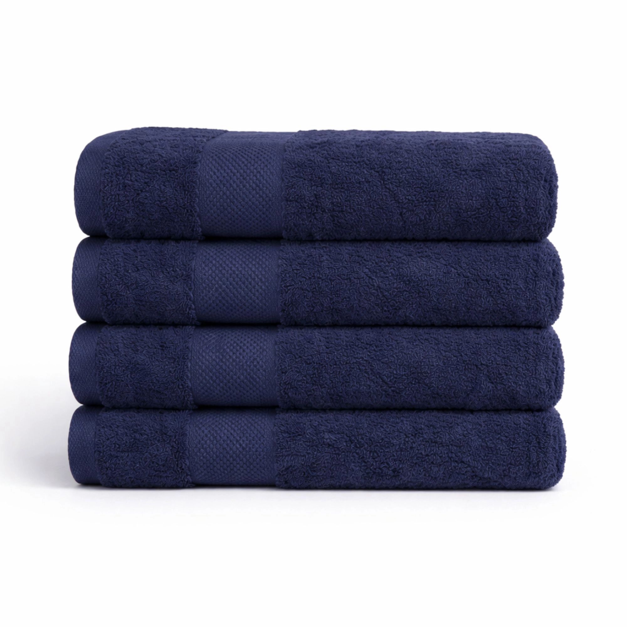 Egyptisk bomulds håndklæde - 100% egyptisk bomuld - Badehåndklæde 70x140 cm - Orkidé - Mørkeblå billede