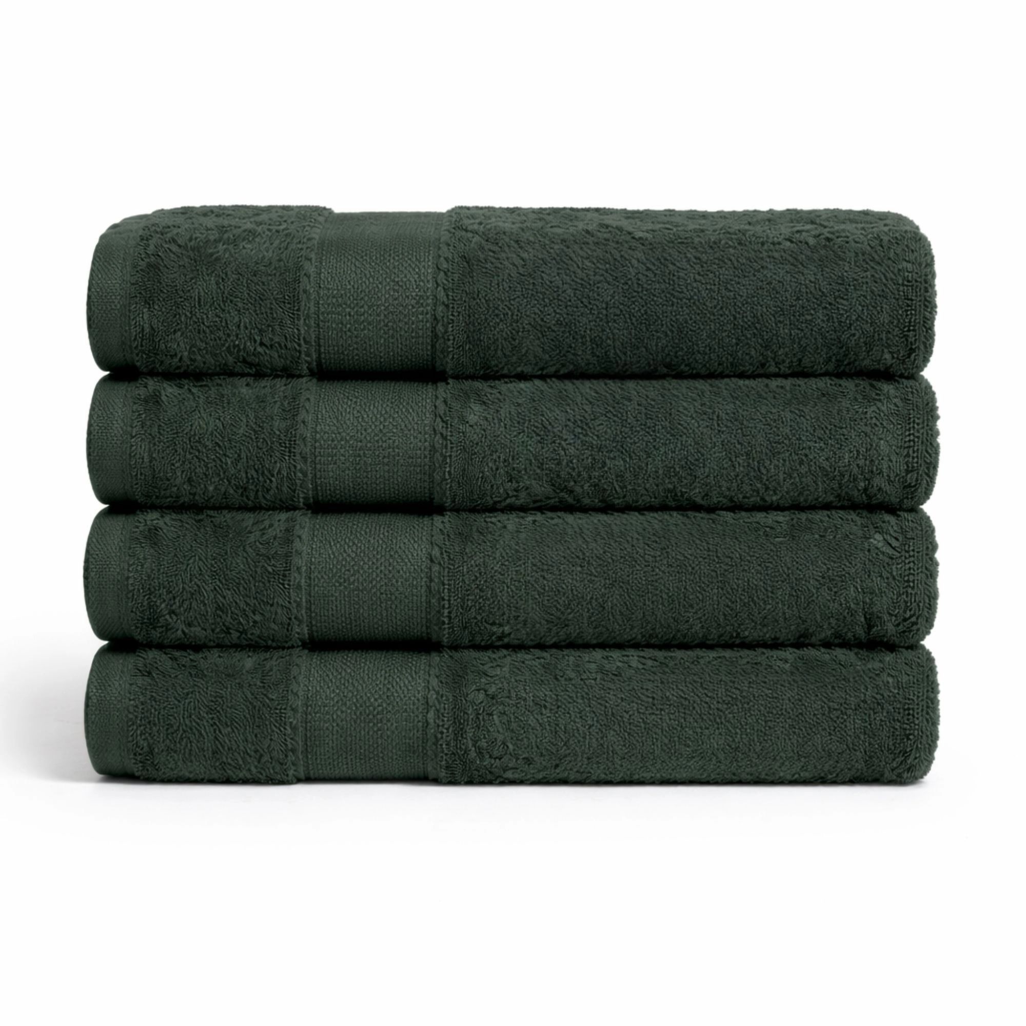 Egyptisk bomulds håndklæde - 100% egyptisk bomuld - Orkidé - Mørkegrøn