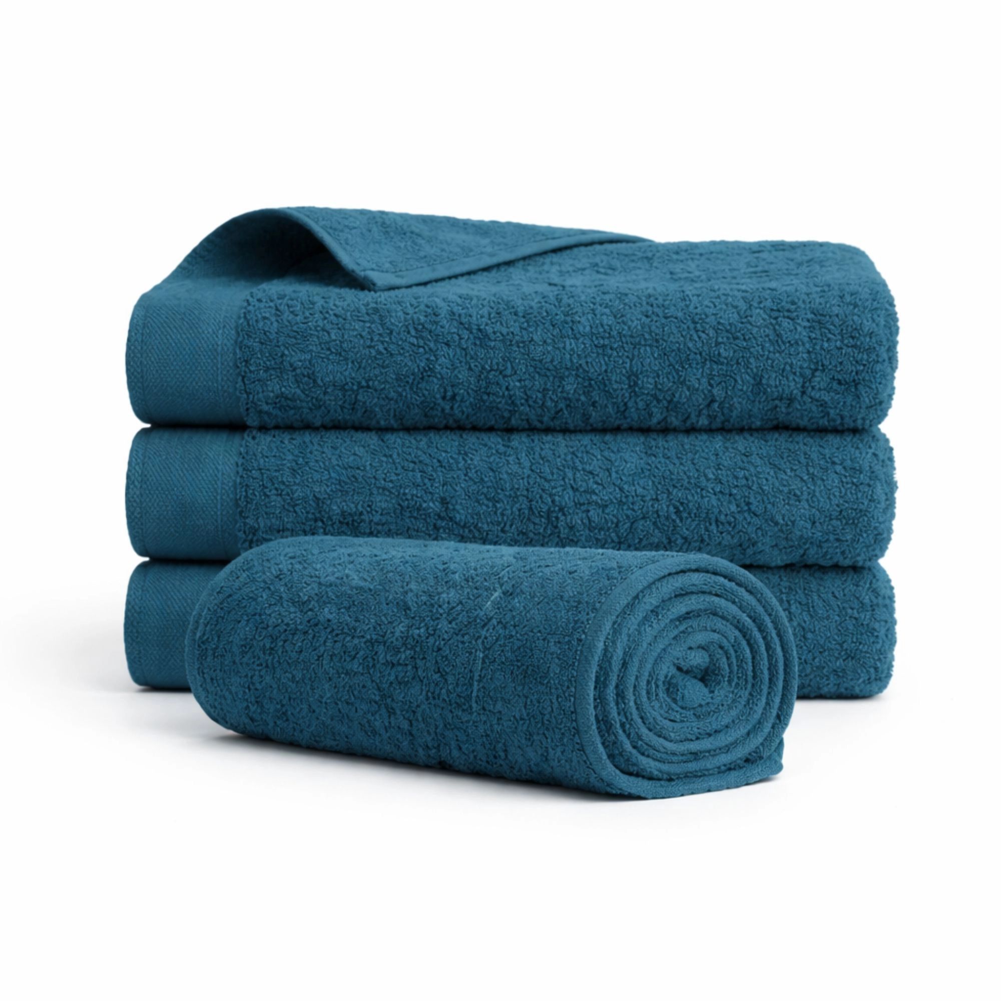 Bomulds håndklæde - 100% bomuld - 50x100 cm - Valmue - Mørkeblå billede