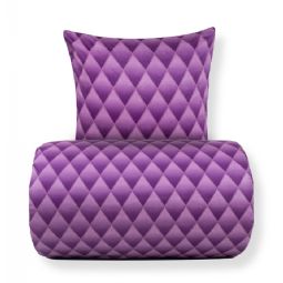 Sengetøj - 100% bomuldssatin - Lilla 3D harlekinmønster