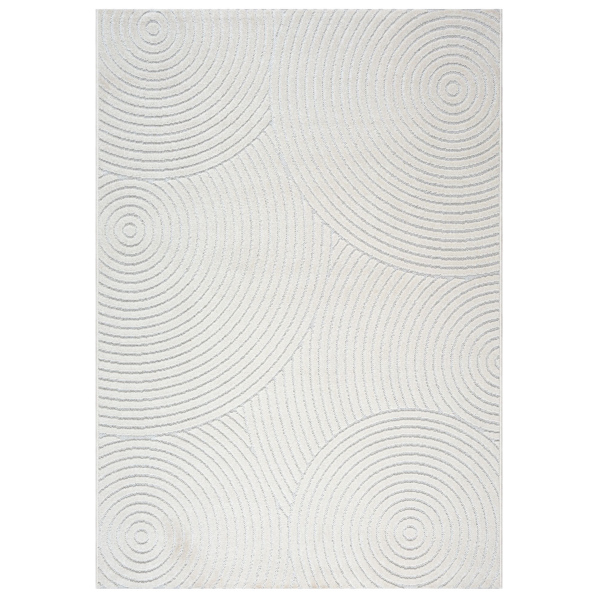 Gulvtæppe - 140x200 cm - Vævet - Cremefarvet med mønster - Ternerife - Nordstrand Home