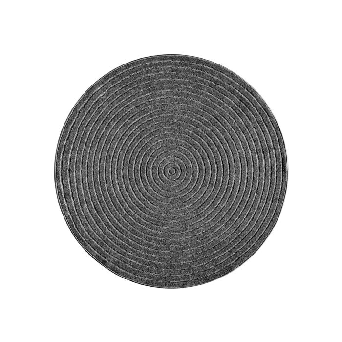 Rundt gulvtæppe - Ø 160 cm - Vævet - Gråt med mønster - Tenerife - Nordstrand Home