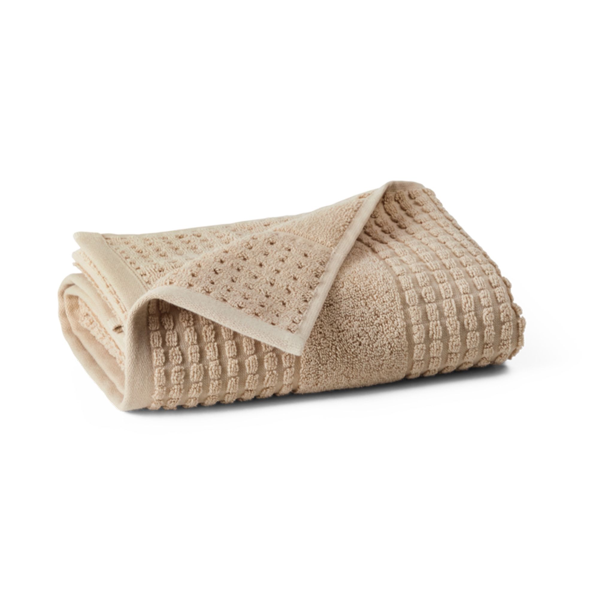 JUNA håndklæde - 100% økologisk bomuld - 50x100 cm - Check sand billede