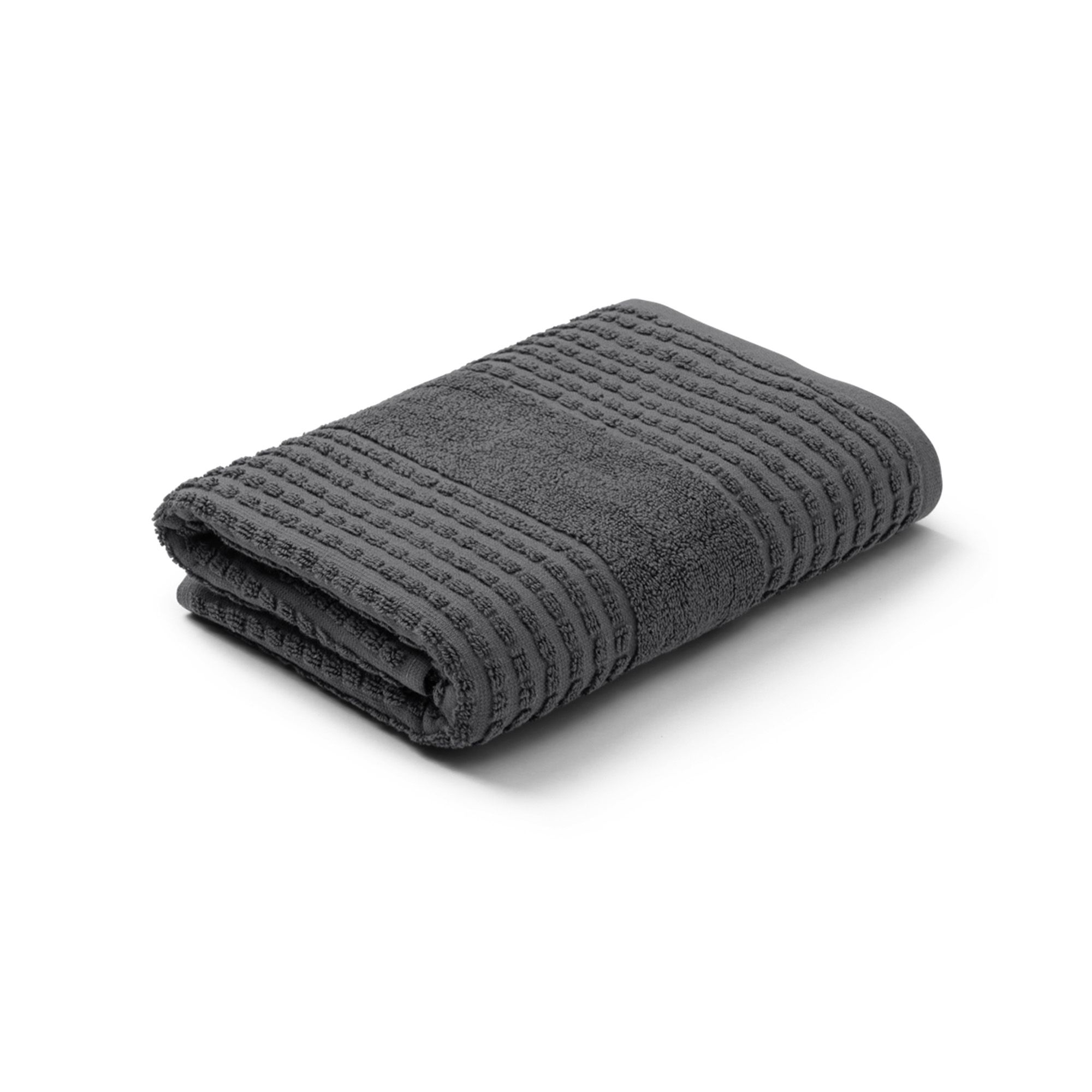 JUNA håndklæde - 100% økologisk bomuld - 50x100 cm - Check mørkegrå billede