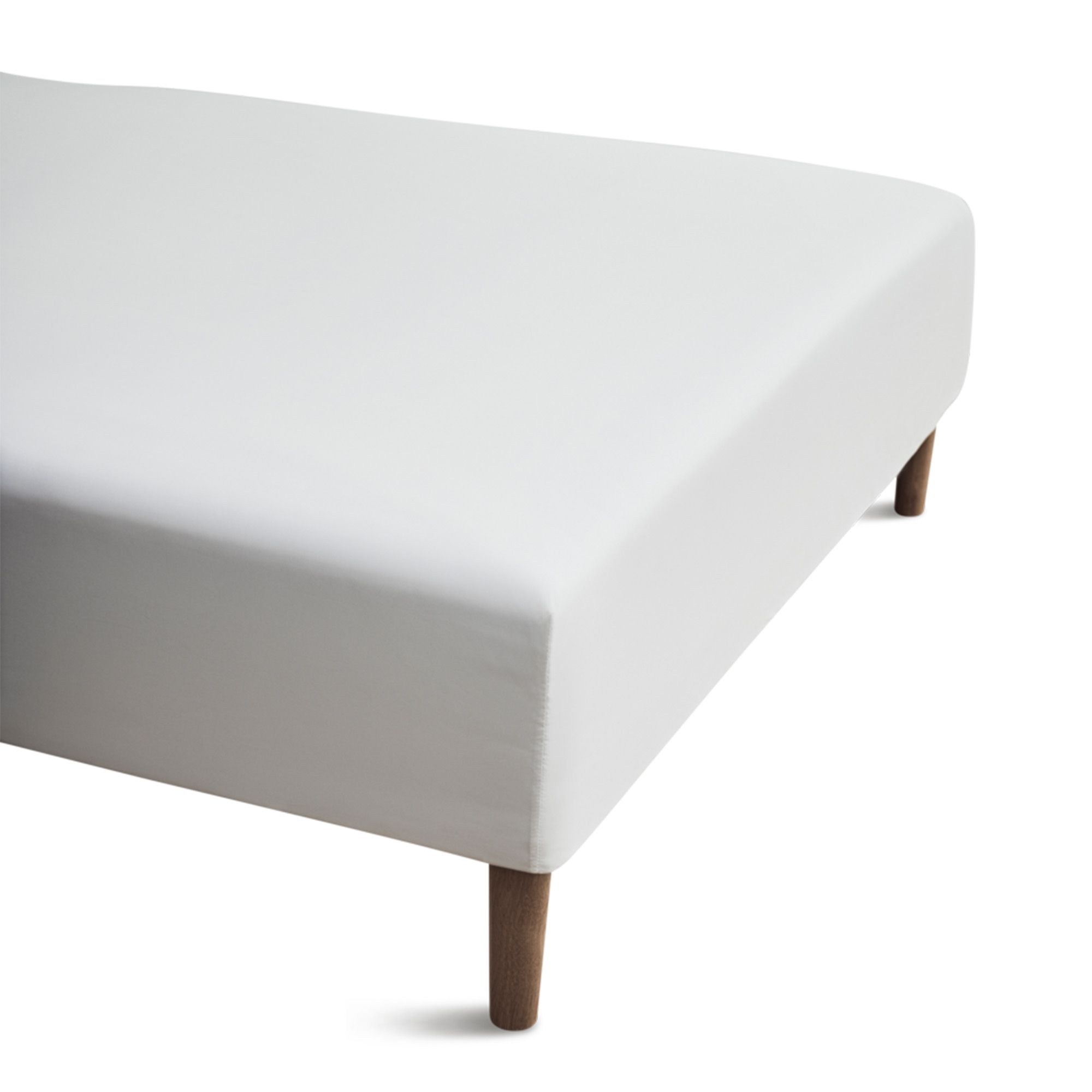 JUNA boxlagen 180x200 cm - 100% økologisk bomuld - Hvid Percale boxlagen billede