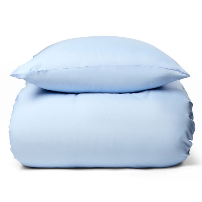 Ensfarvet dobbelt sengetøj 200x220 cm - Pastel blåt microfiber sengesæt - IN Style sengelinned