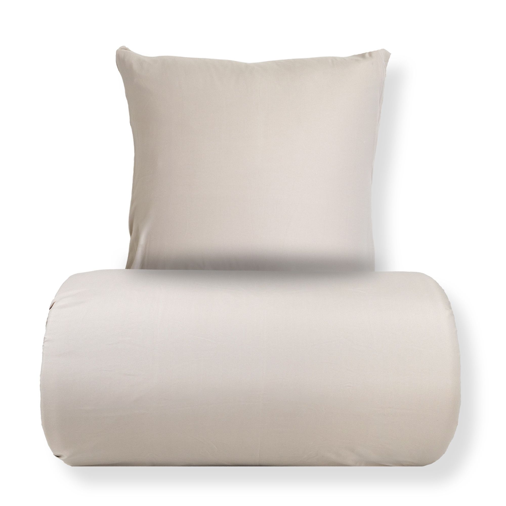Dobbelt sengetøj 200x220 cm - Microfiber - Ensfarvet beige billede