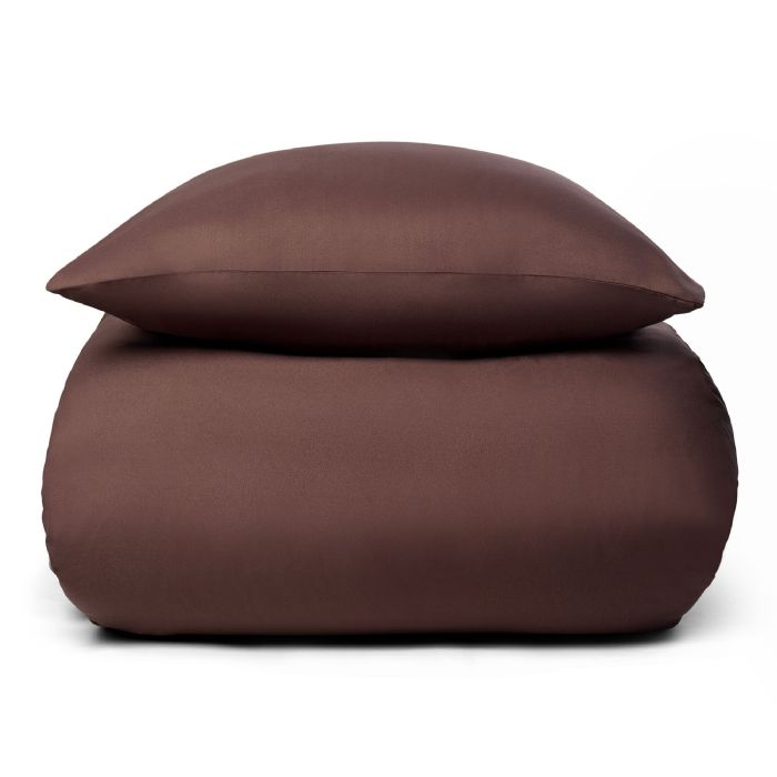 Ensfarvet sengetøj - Brunt microfiber sengesæt 140x200 cm - IN Style sengelinned