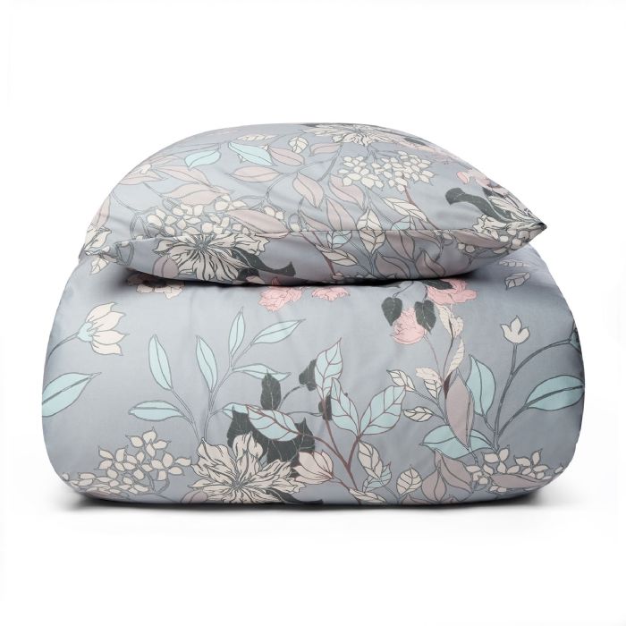 Blomstret sengetøj - Støvet blåt microfiber sengesæt 140x200 cm - IN Style sengelinned