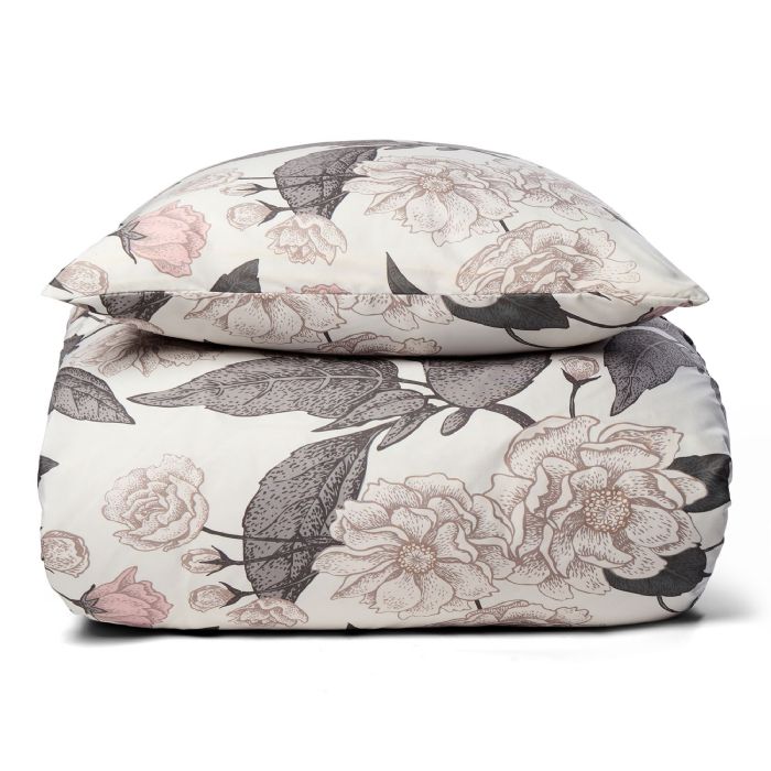 Blomstret sengetøj - Beige microfiber sengesæt 140x200 cm - IN Style sengelinned