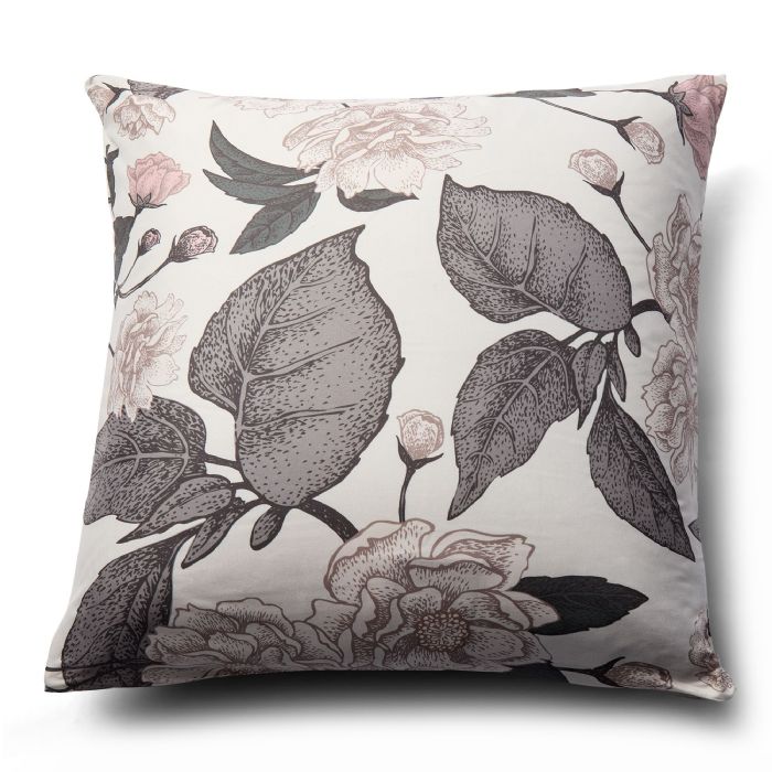 Pudebetræk 60x63 cm - Beige hovedpudebetræk med blomster - Microfiber pudebetræk - IN Style