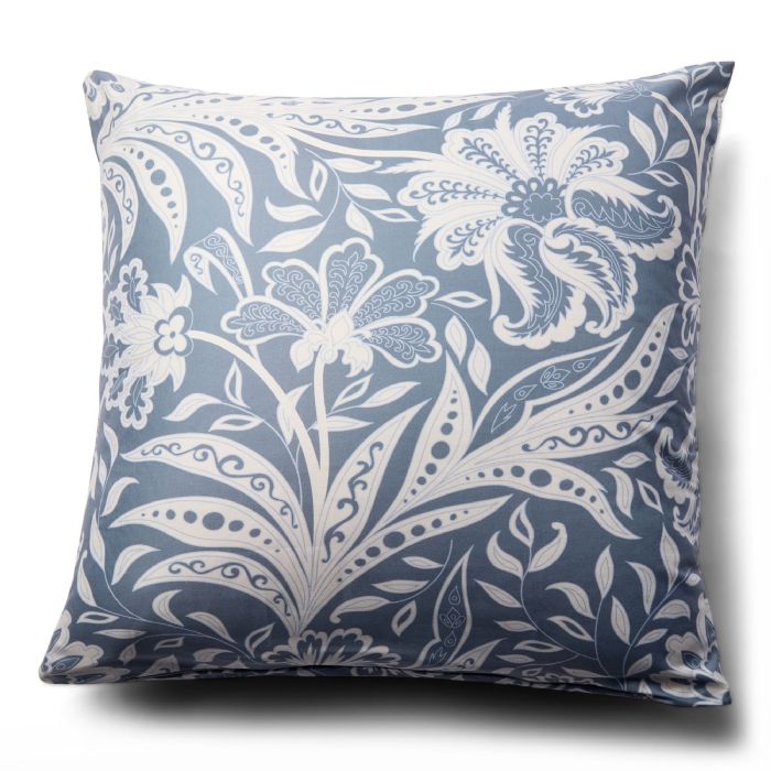 Pudebetræk 60x63 cm - Blåt hovedpudebetræk med blomster - Microfiber pudebetræk - IN Style