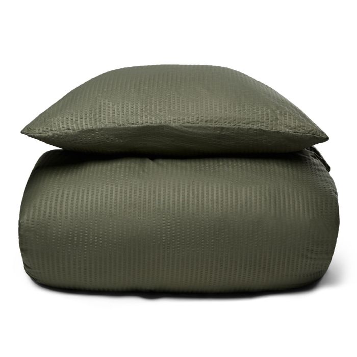 Bæk og Bølge dobbelt sengetøj 200x220 cm - Sengesæt i microfiber - Grønt krepp sengelinned fra IN Style