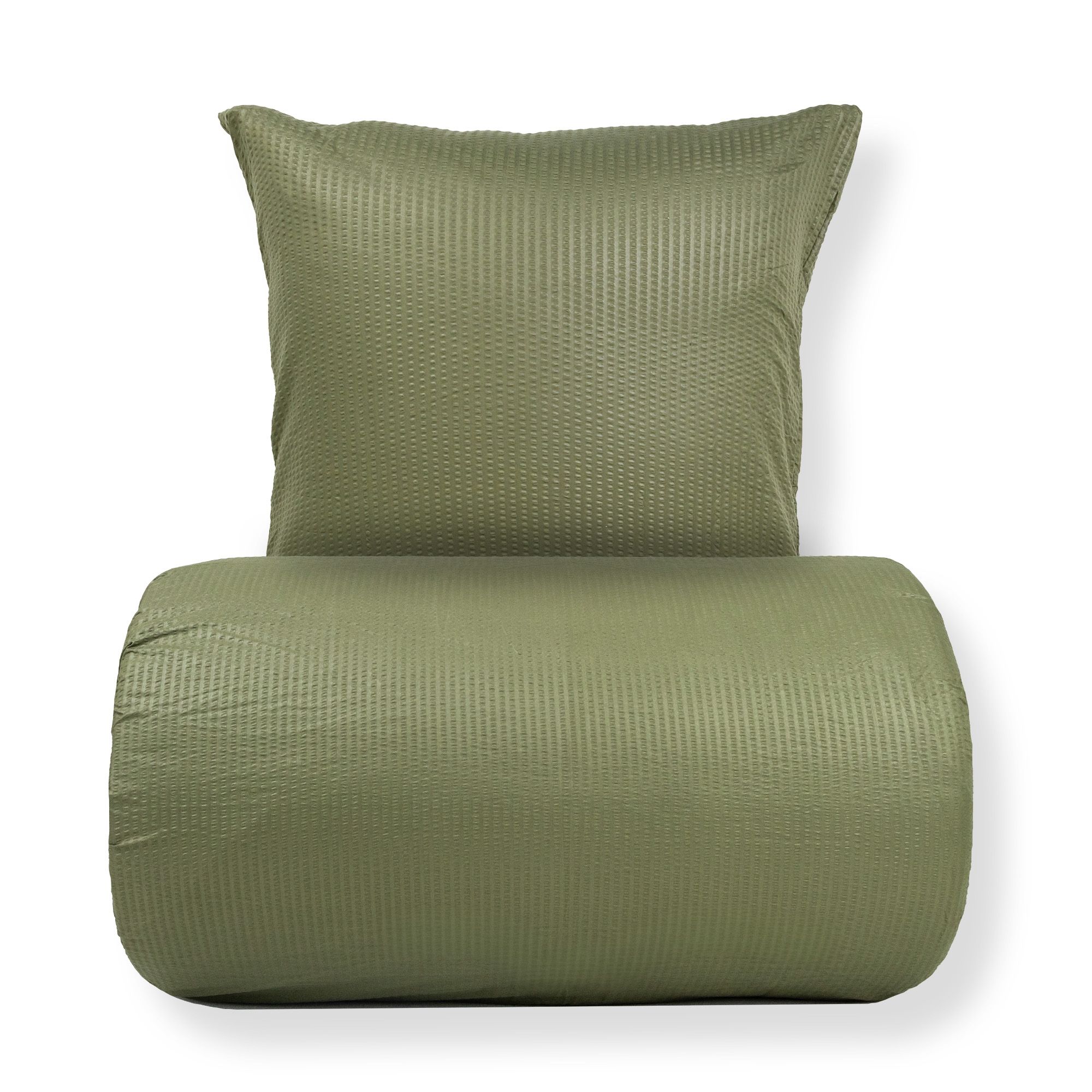 Sengetøj 150x210 cm - Bæk og bølge - Microfiber - Grøn krep billede