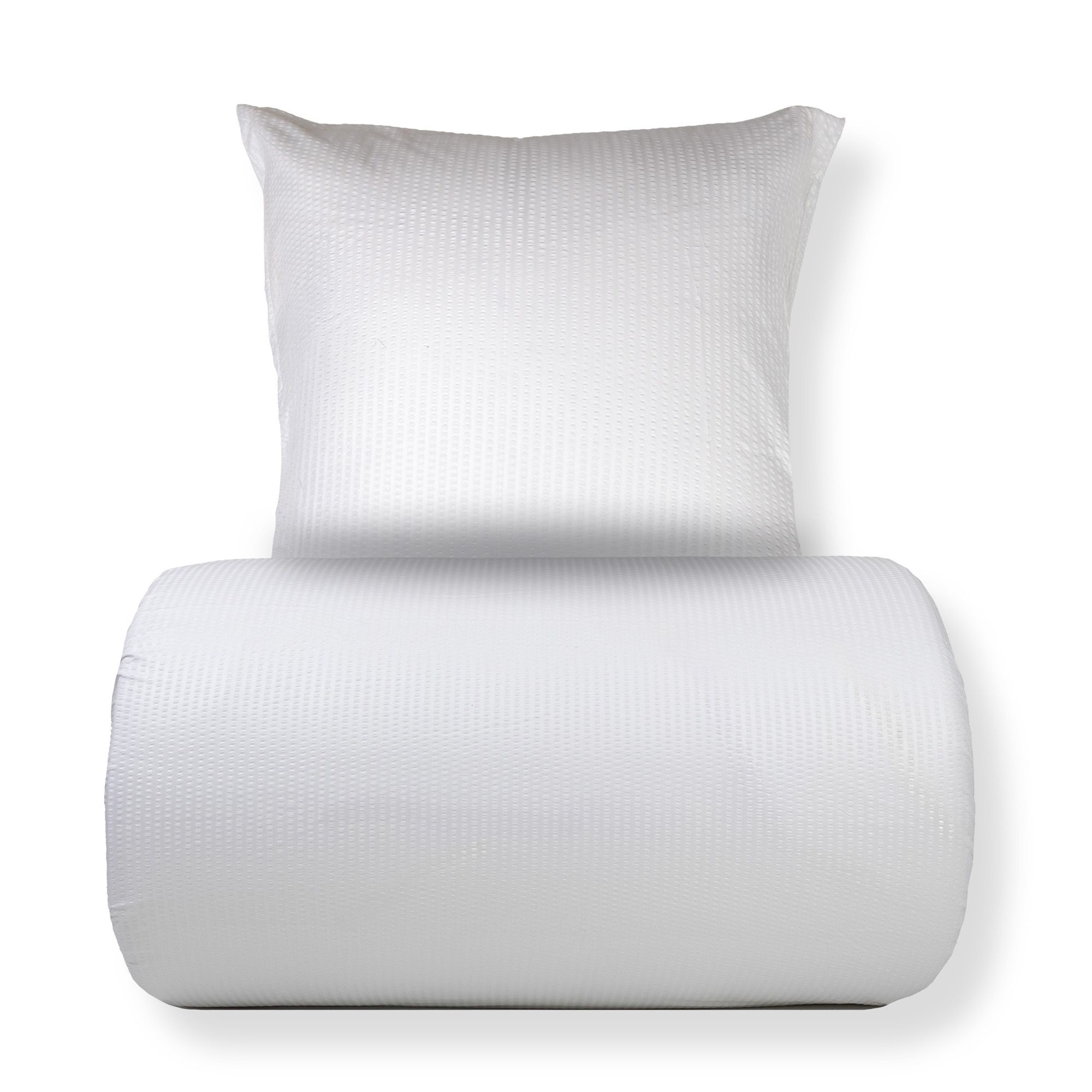 Sengetøj 150x210 cm - Bæk og bølge - Microfiber - Hvid krep billede