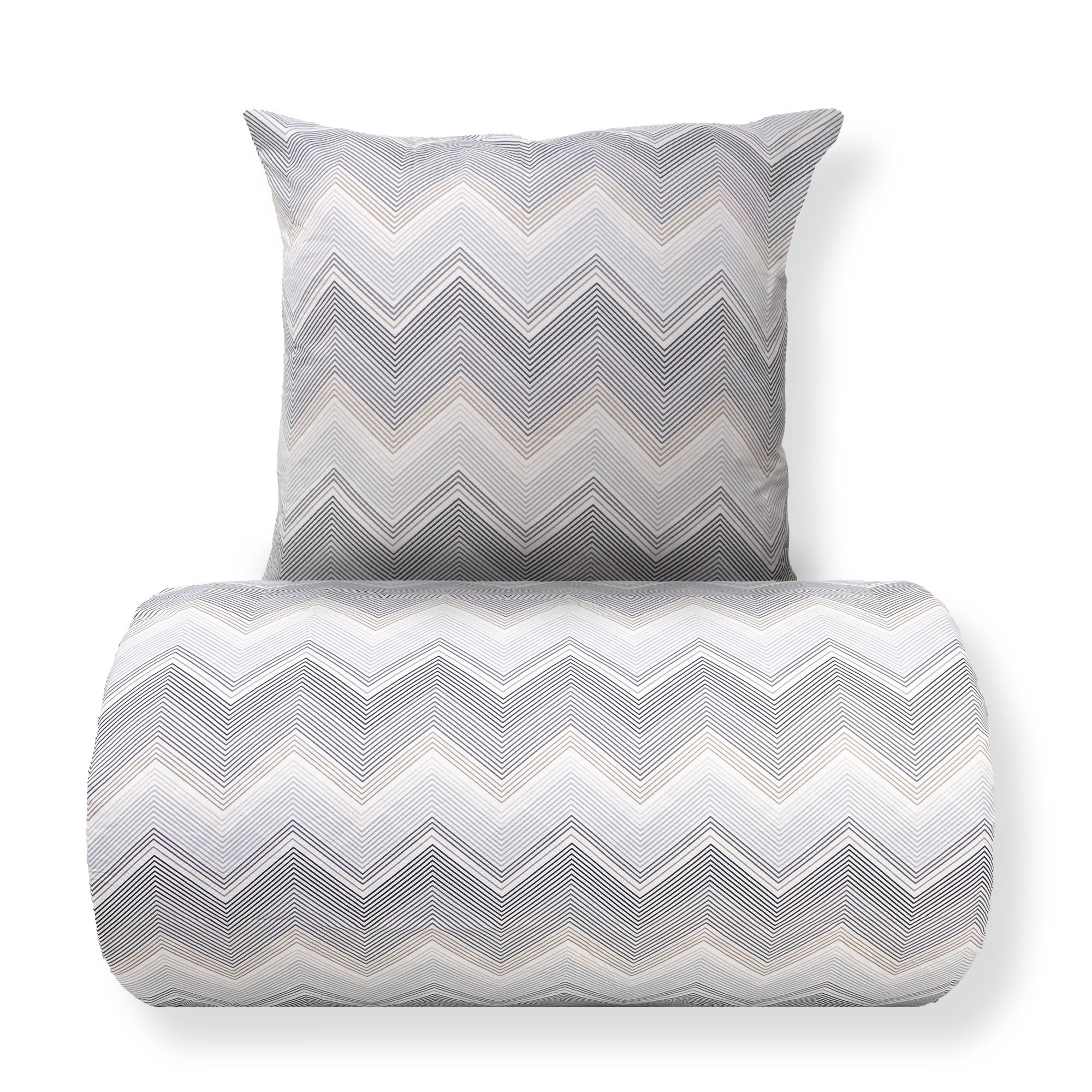 Sengetøj - Microfiber - Gråt zig zag mønster