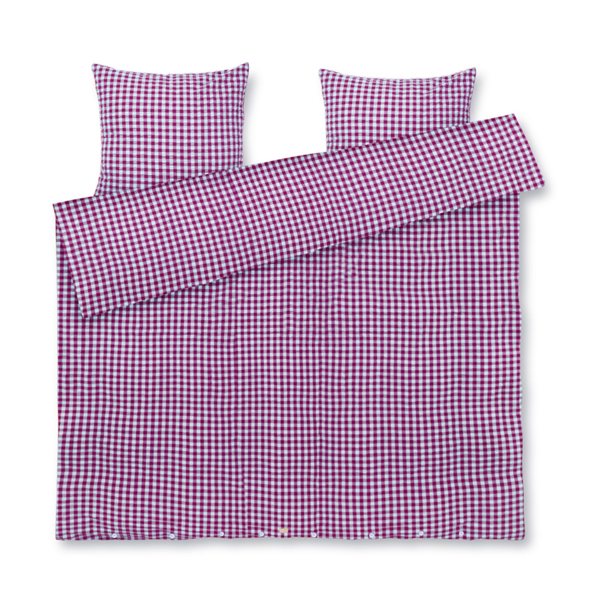 JUNA dobbelt sengetøj 200x220 cm - 100% økologisk bomuld - Bæk&Bølge fuchia billede