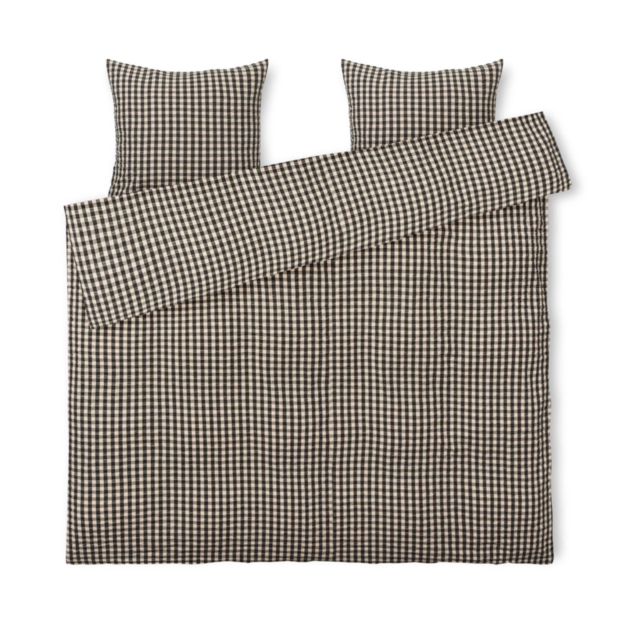 JUNA dobbelt sengetøj 200x220 cm - 100% økologisk bomuld - Bæk&Bølge sort billede