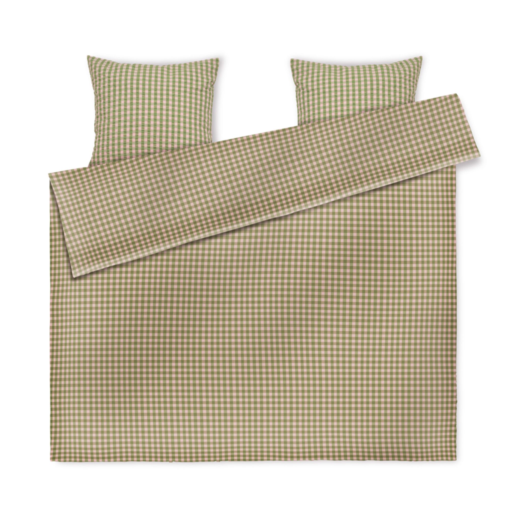 JUNA dobbelt sengetøj 200x220 cm - 100% økologisk bomuld - Bæk&Bølge grøn billede