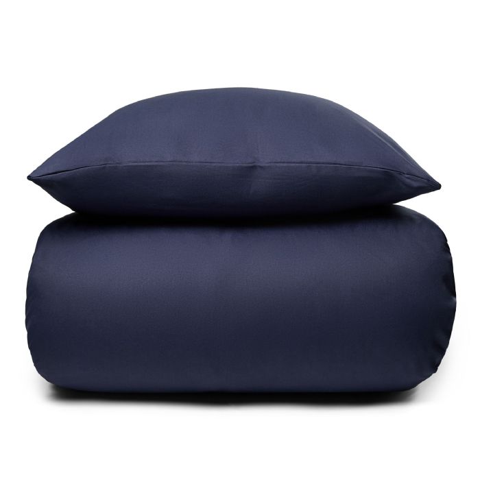 Sengetøj 140x220 cm - Ensfarvet mørkeblåt sengesæt - Microfiber sengelinned - IN Style sengelinned