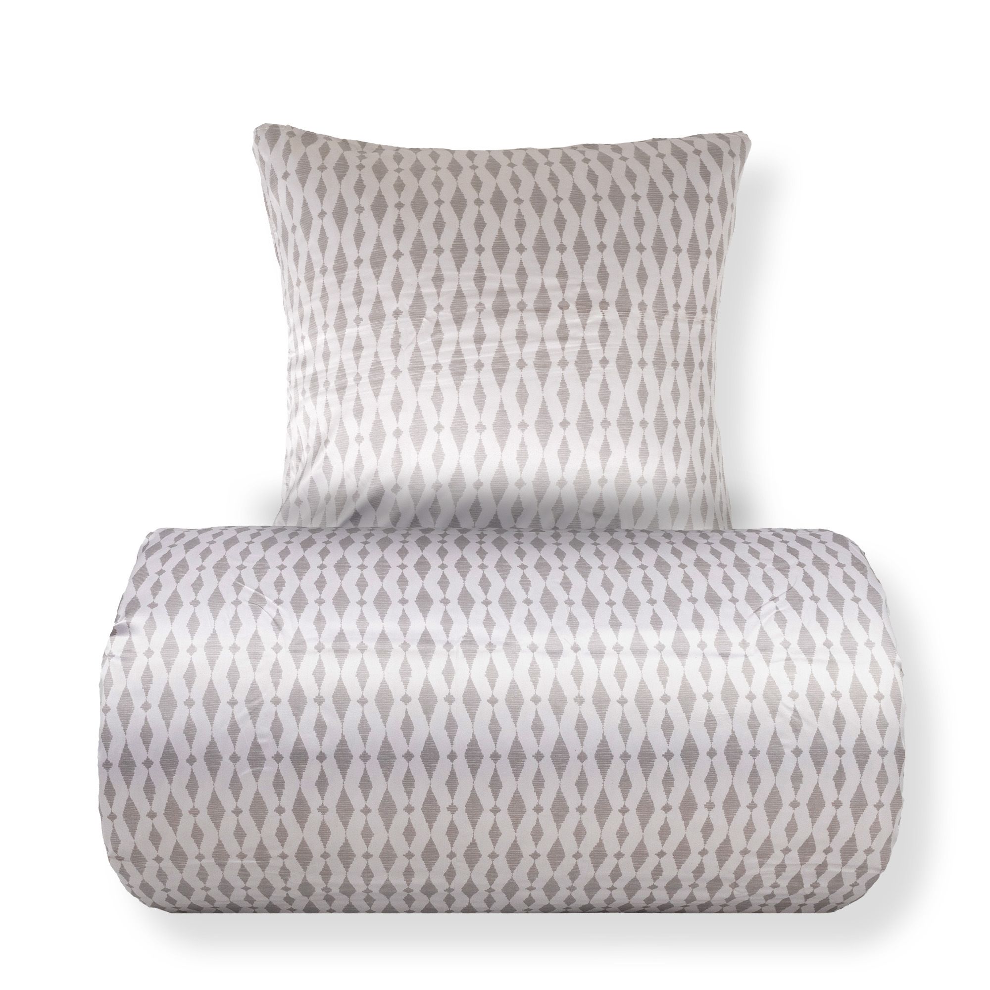 Dobbelt sengetøj 200x220 cm - Satin - Sandfarvet mønster design